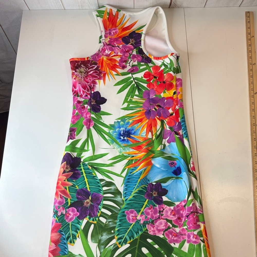 Laundry by Shelli Segal Colorful Floral Mini Dress Racer Back Women’s Small EUC - Picture 7 of 14